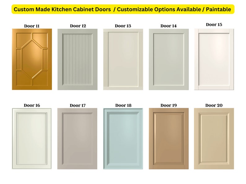 Modern Custom Kitchen Doors Available in 10 Etsy
