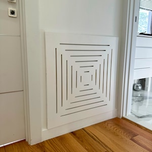 Large 24 x 24" Air Vent Cover - Magnetic Mount - Modern White Design - MDF Wood - Available in Six Different Sizes - Ceiling Vent Covers