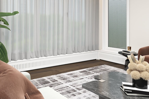 High Quality Baseboard Heater Covers, Modern White Finish Design, Basic Baseboard Radiator Heat Cover Panels, Custom Size Options Available