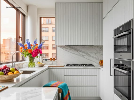 Cabinet Slatted Door Fronts, Replacement Kitchen Doors, Sleek Modern Cabinet Refacing Solutions, Made in NYC