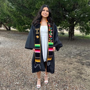 Sarape graduation stole, Class of 2025 Grad Sash, Mexican Grad stole,  Mexican graduation stole, First Generation Sash, Floral Grad Stole