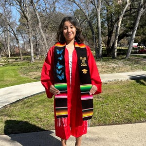 Mexican Graduation Stole, Sarape Graduation Stole, Sarape Graduation Sash, Butterfly Graduation Stole, Class of 2025 Stole