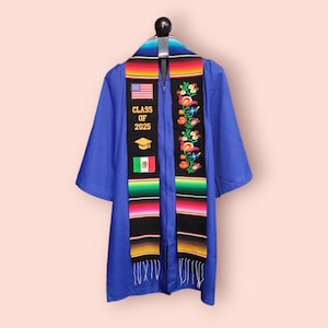 Sarape graduation stole, Mexican stole, Graduation gift,Serape stole, Sarape Sash, Class of 2025 Grad Sash, Mexican American Graduation Sash