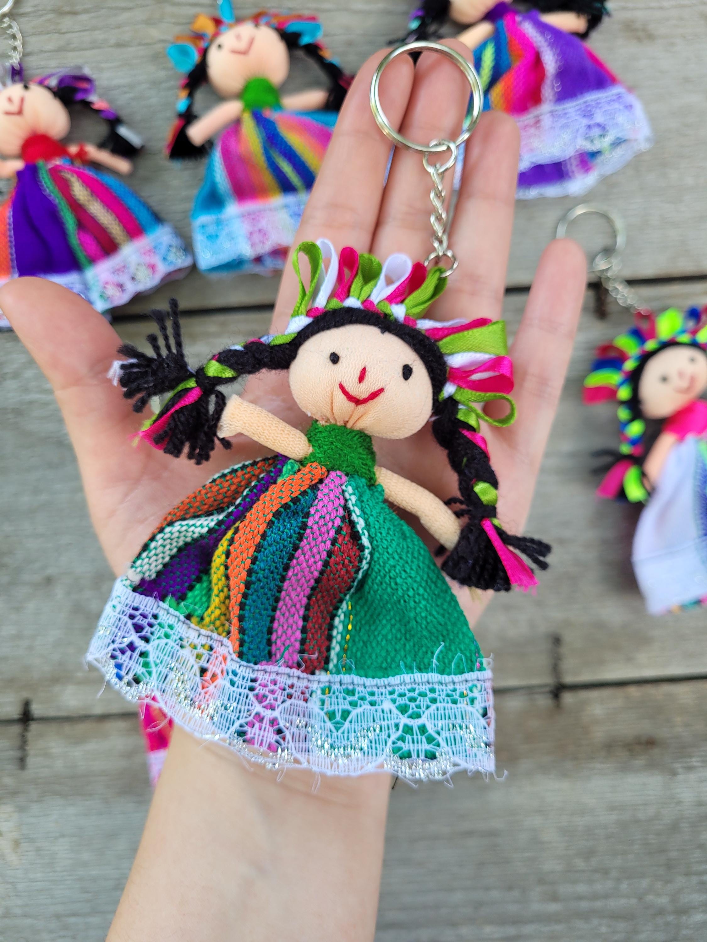 Mini Otomi Doll Keychain, Mexican Doll Keychain, Lele Doll