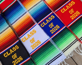 Mexican Graduation Stole, Sarape Graduation Stole, Class of 2026 Stole, Sarape Graduation Sash