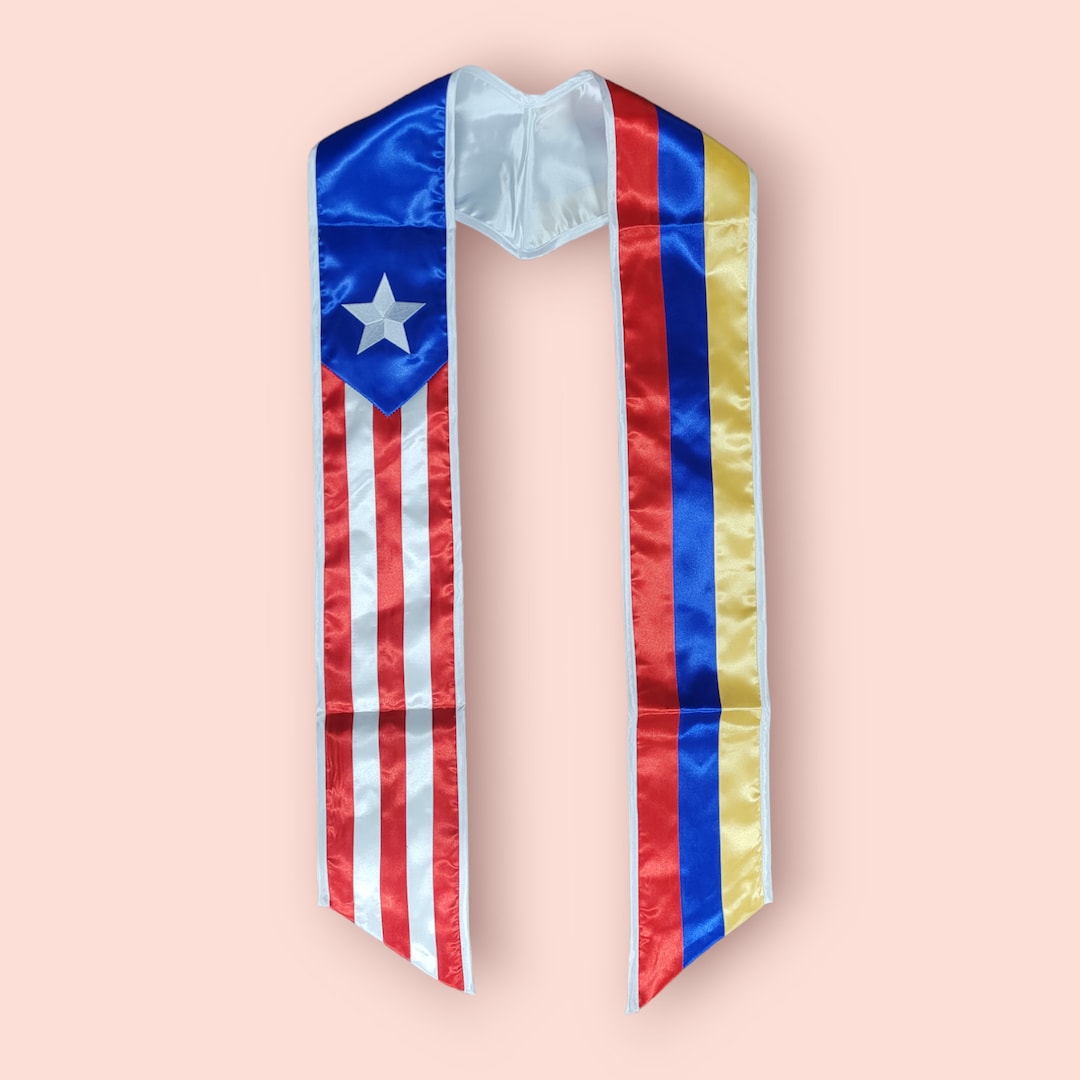 Personalized Puerto Rican Graduation Stole, Puerto Rican Graduation Stole Puerto Rican Graduation Sash 2025 Puerto Rico Graduation Sash