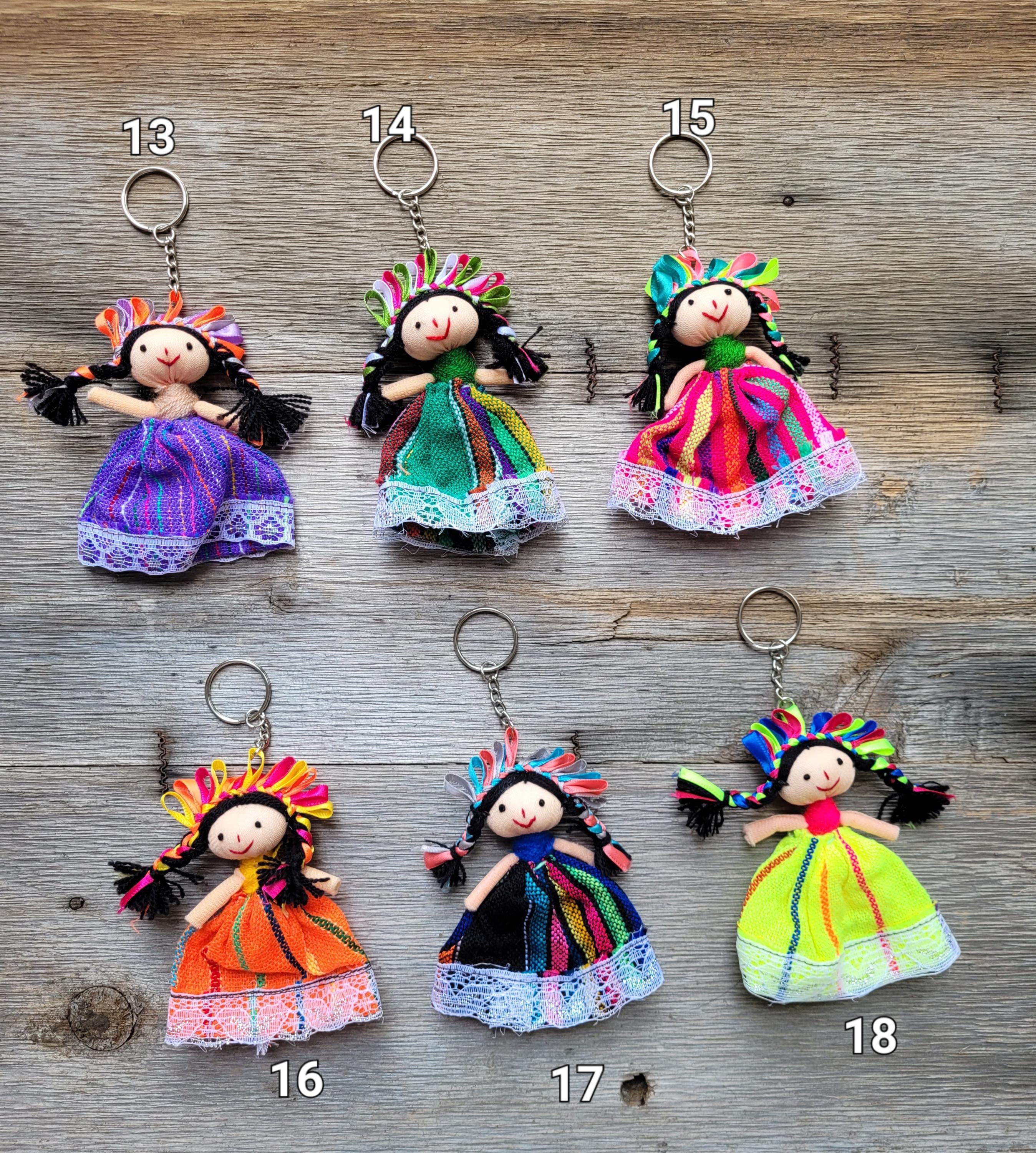 Mini Otomi Doll Keychain, Mexican Doll Keychain, Lele Doll