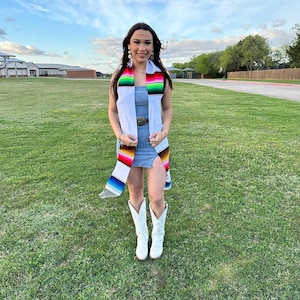 Mexican graduation stole, sarape stole, Estola de Graduación, Class of 2025, Blank Grad Stole, DIY Graduation Sash, Blank serape stole