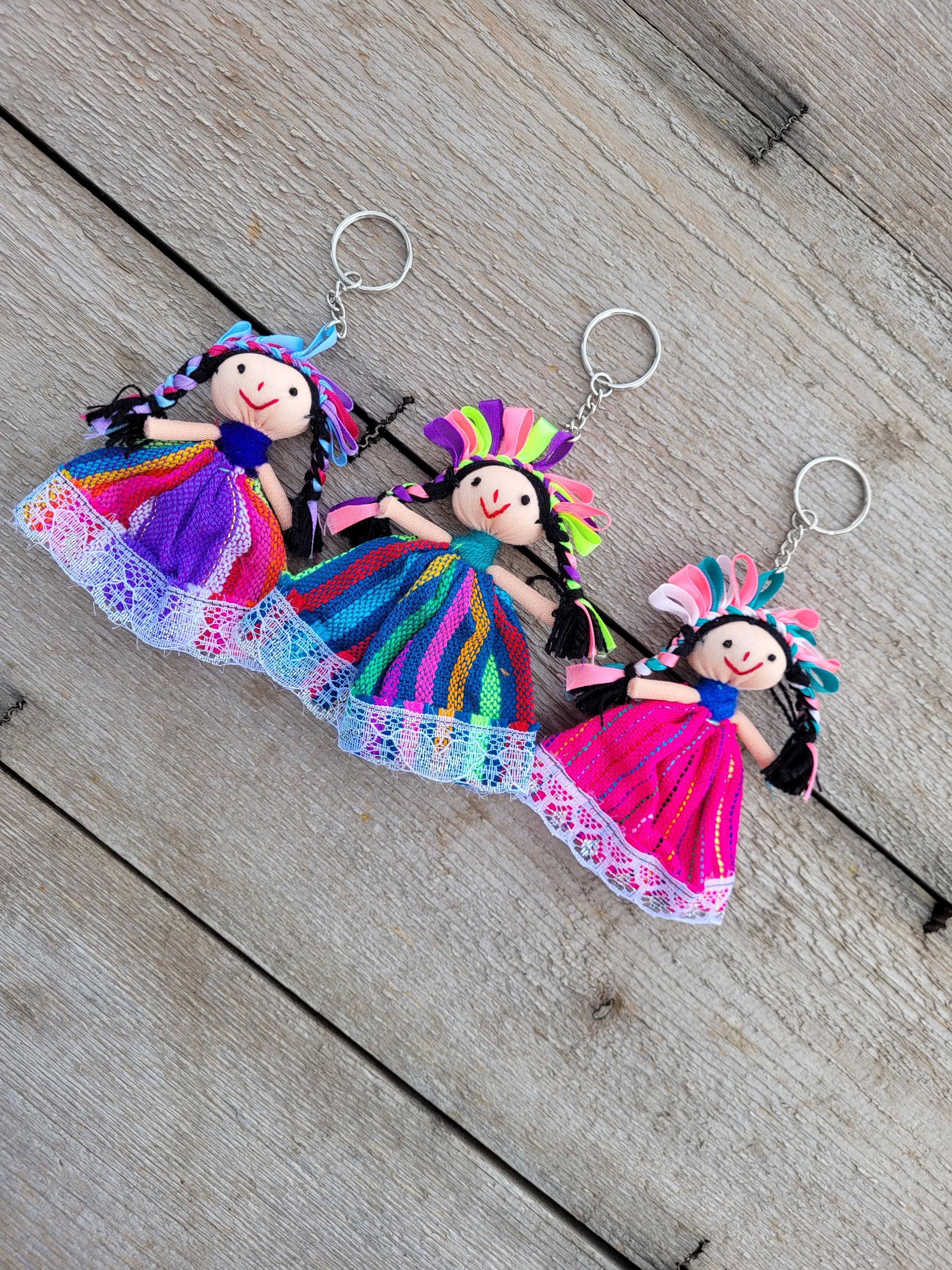 Mini Otomi Doll Keychain, Mexican Doll Keychain, Lele Doll