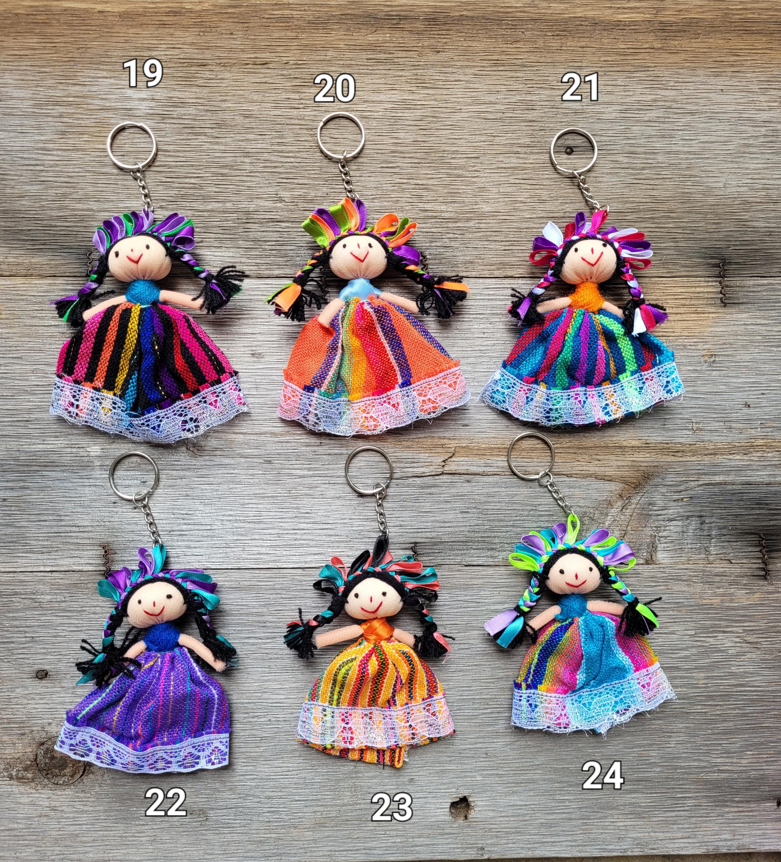 Mini Otomi Doll Keychain, Mexican Doll Keychain, Lele Doll