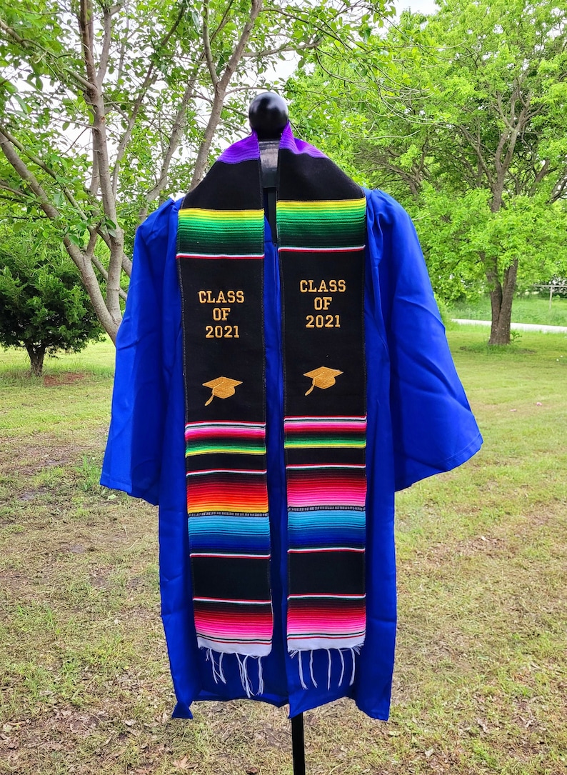 Class of 2021 sarape graduation stole, serape mexican stole, graduation sash, embroided stole, first generation 