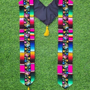 Mexican graduation stole, sarape stole, Butterfly stole