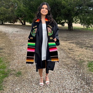 Personalized Mexican Graduation Stole, Class of 2025 Graduation Stole, Mexican Serape Graduation Stole, Personalized Stole