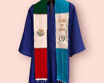 Mexico/Guatemala Graduation Stole, First Generation, Class of 2024, graduation sash, Salvadorian Stole