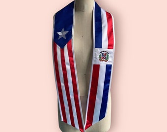 Puerto Rico/Dominican Republic Graduation Stole, First Generation, Class of 2024, graduation sash, satin stole