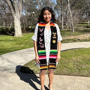 メキシコの卒業式ストール、サラペの卒業式ストール、サラペの卒業式サッシュ、蝶の卒業式ストール、2025年卒業式ストール