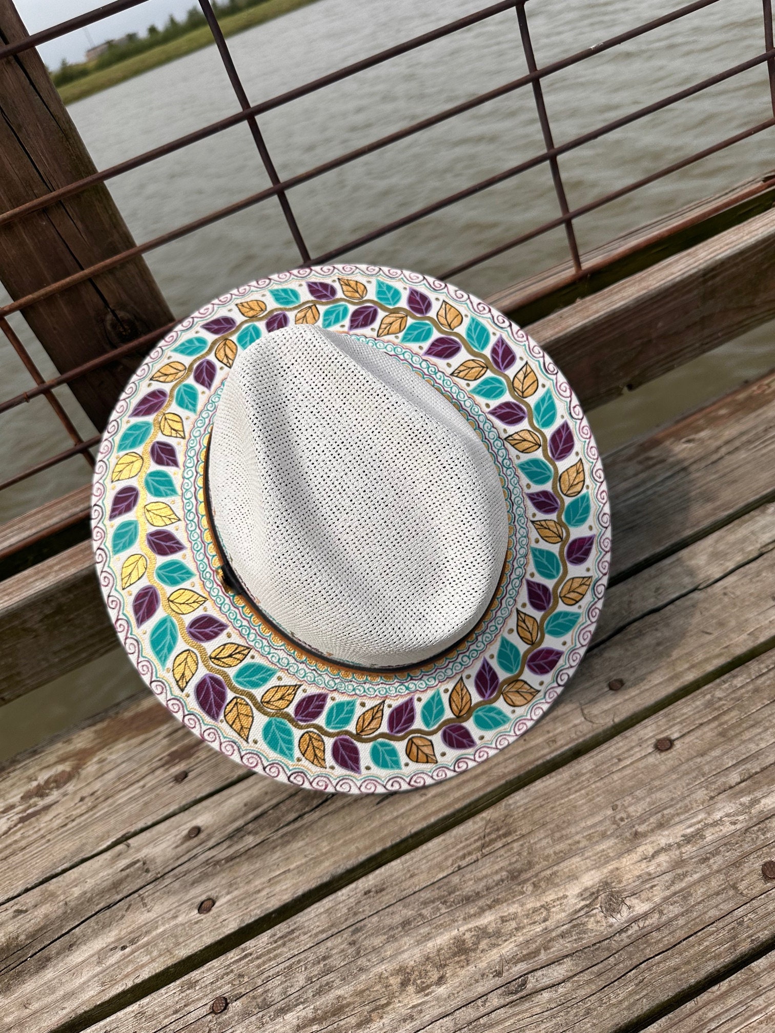 Hand Painted Mexican Sombrero, Sombrero Pintado a Mano 
