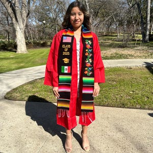 Sarape graduation stole, Mexican stole, Graduation gift,Serape stole, Sarape Sash, Class of 2025 Grad Sash, Mexican American Graduation Sash