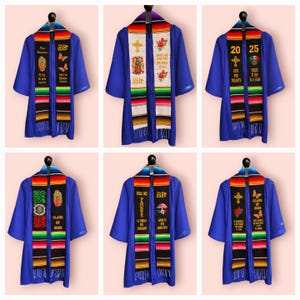 Personalized Mexican Graduation Stole, Class of 2025 Graduation Stole, Mexican Serape Graduation Stole, Personalized Stole