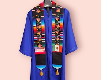 Custom Mexican Graduation Stole, Sarape Stole, Serape stole, Graduation sash, Class of 2025 Graduation stole, Butterfly Graduation stole