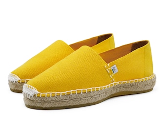 Women's Classic Yellow Flat Espadrilles, Made in France, Women’s Footwear