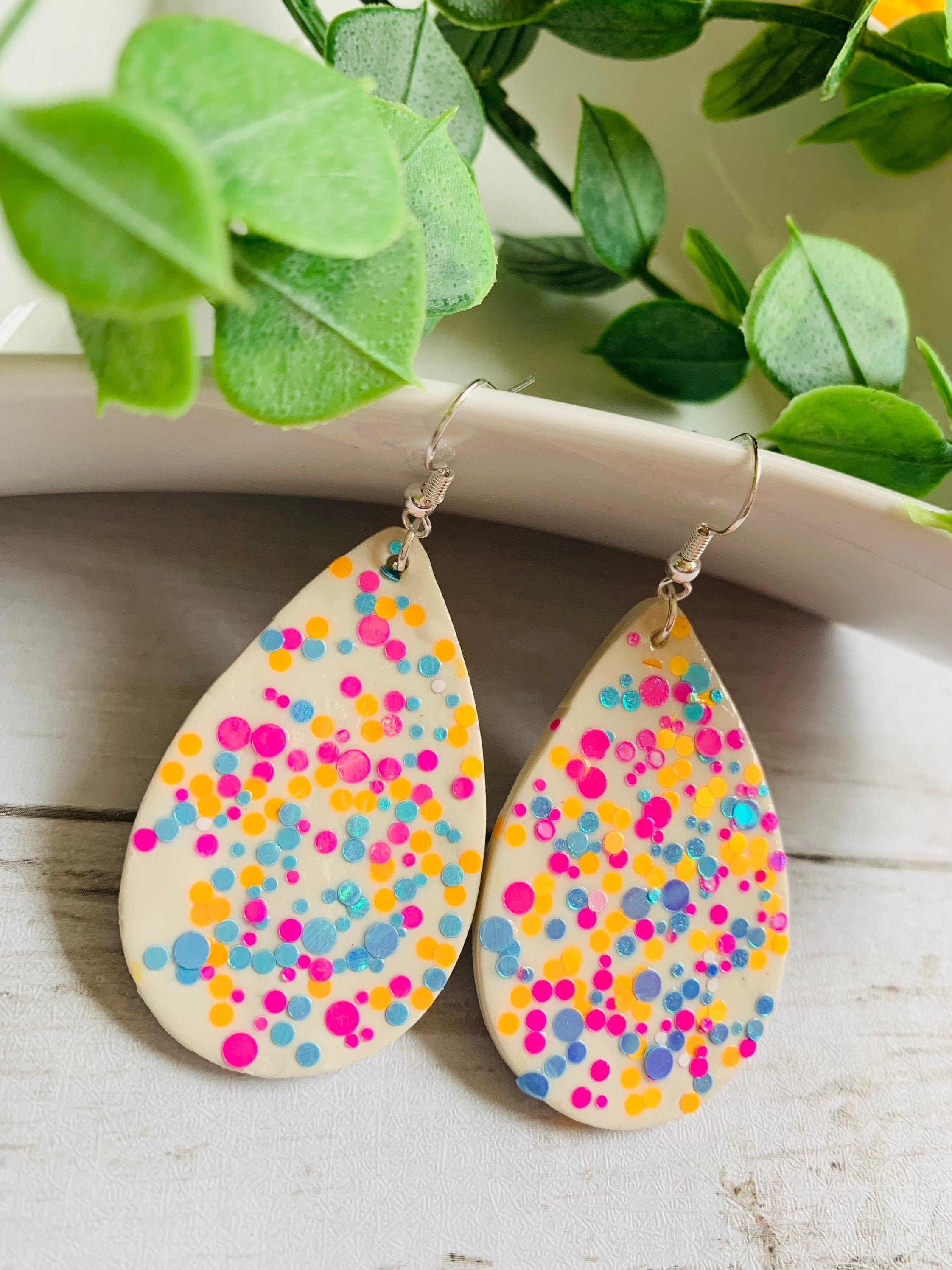 Glitter Earrings Teardrop Earrings Sparkly Earrings Fun Etsy
