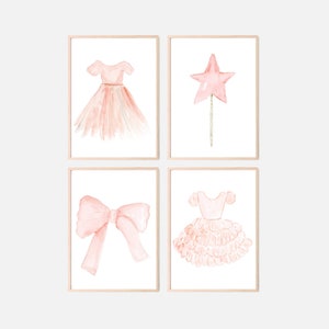 Pink Nursery Decor, Watercolor Girl Nursery Print Set, Blush Nursery Prints, Baby Girl Wall Art, Blush and Gold, Pink Nursery Art, SHIPPED