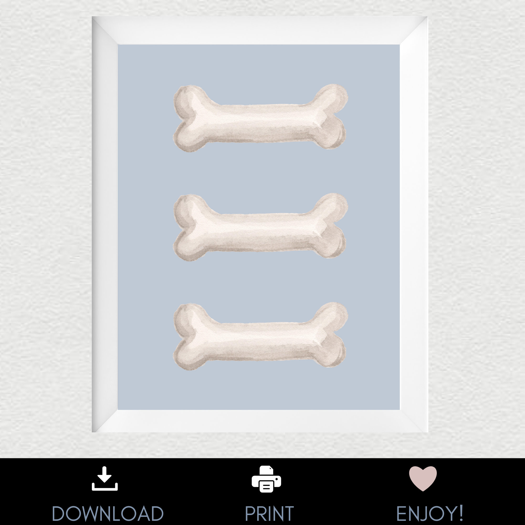 Dog Bone Art Print Dog Lover Decor Dog Nursery Wall Art Etsy Singapore
