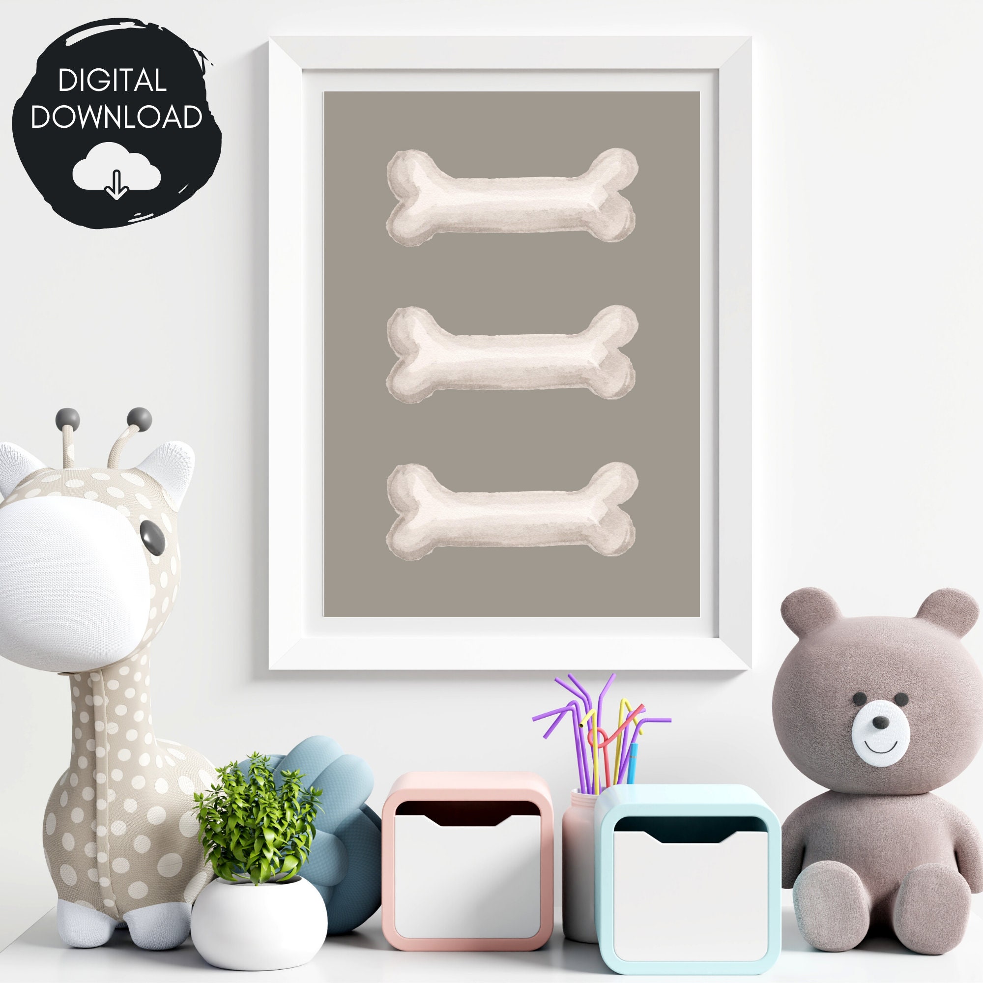 Dog Bone Art Print Dog Lover Decor Dog Nursery Wall Art Etsy Singapore