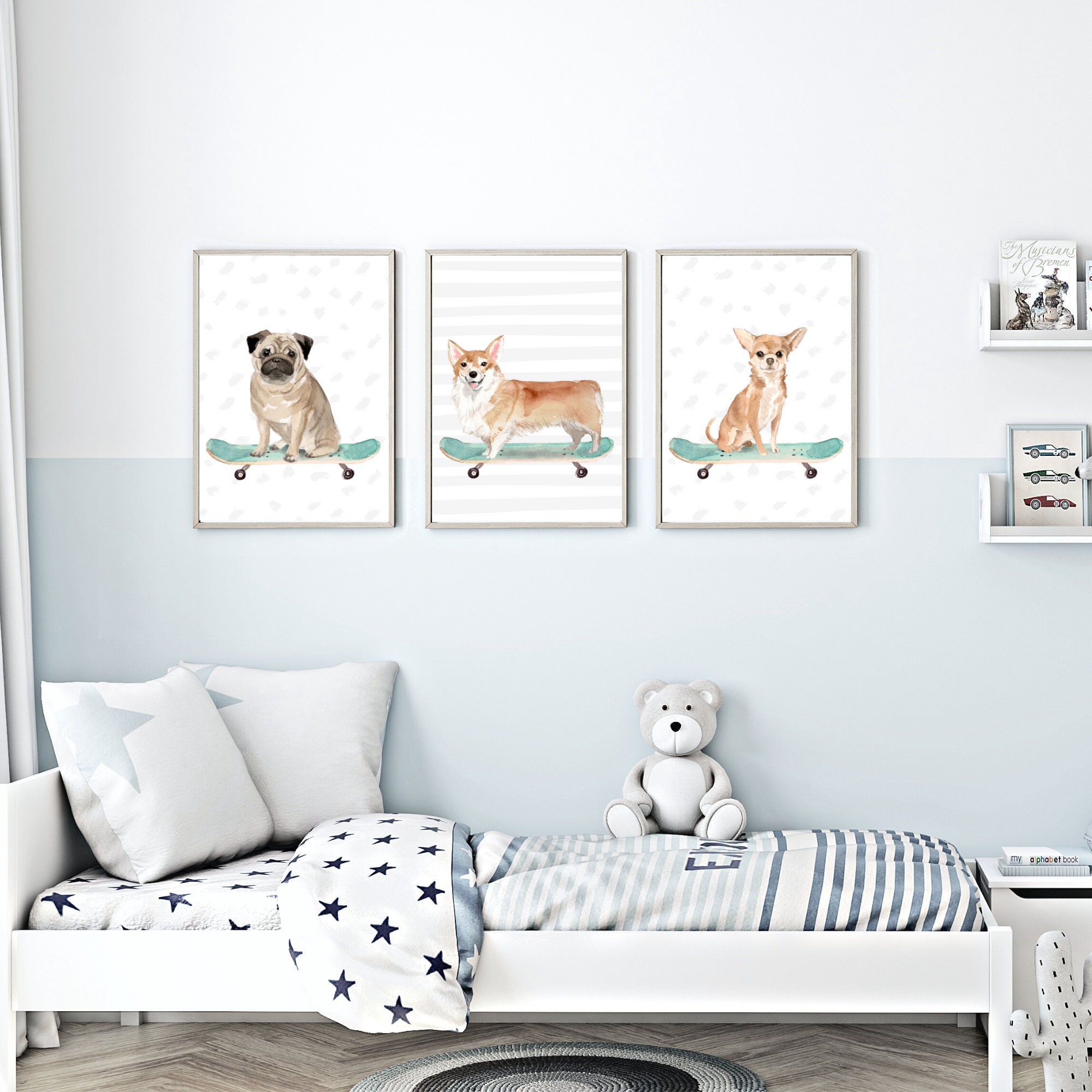Dog Nursery Decor Dog Themed Wall Art Puppy Nursery Decor Etsy