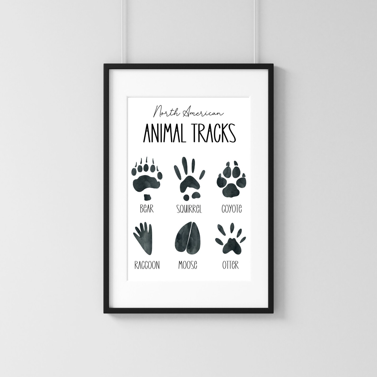 Animal Tracks Poster Animal Tracks Print for Woodland - Etsy