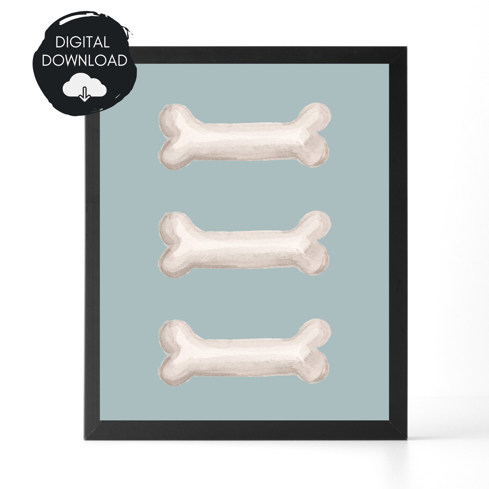 Dog Bone Art Print Dog Lover Decor Dog Nursery Wall Art Etsy