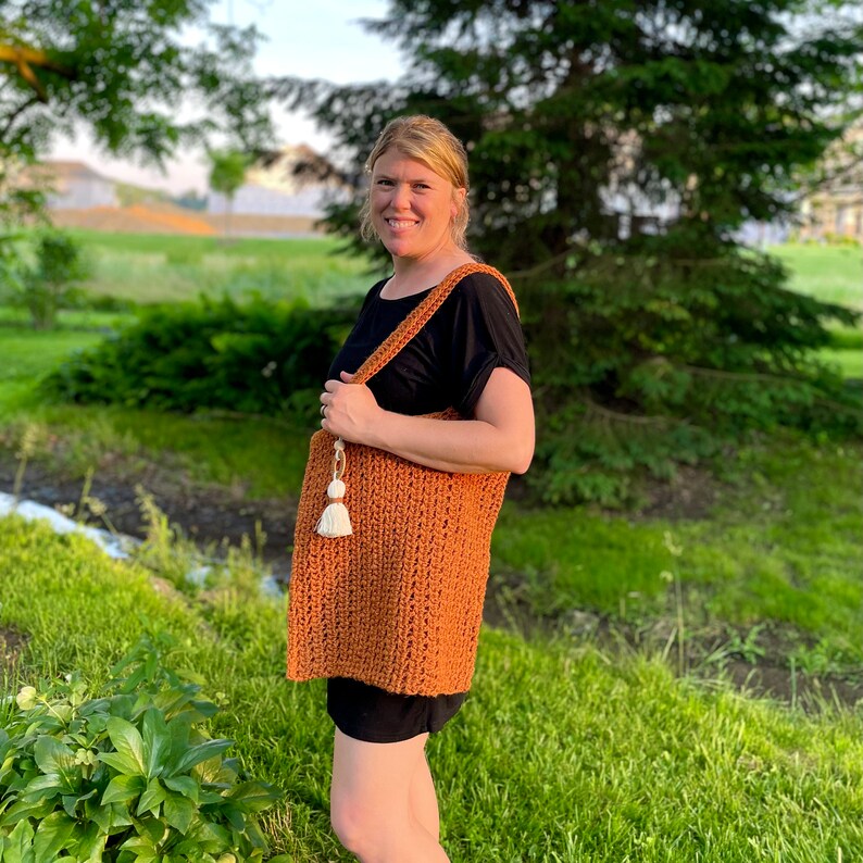 Large Tote Bag Crochet Pattern // Modern Tote Bag Crochet Pattern