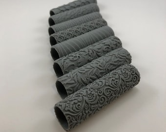 Texture Roller Bundle 3 Rollers - 3 inch || Pottery | Pastry | Embossing | Debossing | Rolling Pin Roller