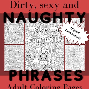 Naughty Phrases Adult Coloring Pages, Sexy Words, Vol 2 (digital ...