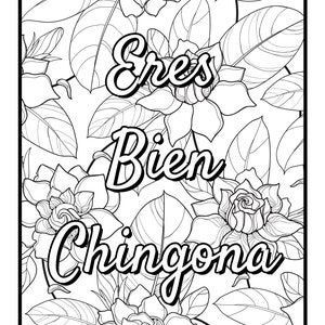 Instant Download! 10 Motivational Spanish Cursing Phrases Coloring Pages, funny coloring book, digital download malas palabras motivacional