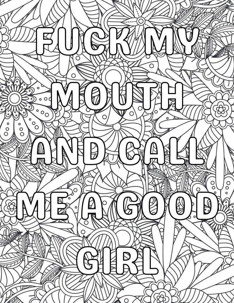 Naughty Phrases Adult Coloring Pages (PDF Download) image 4