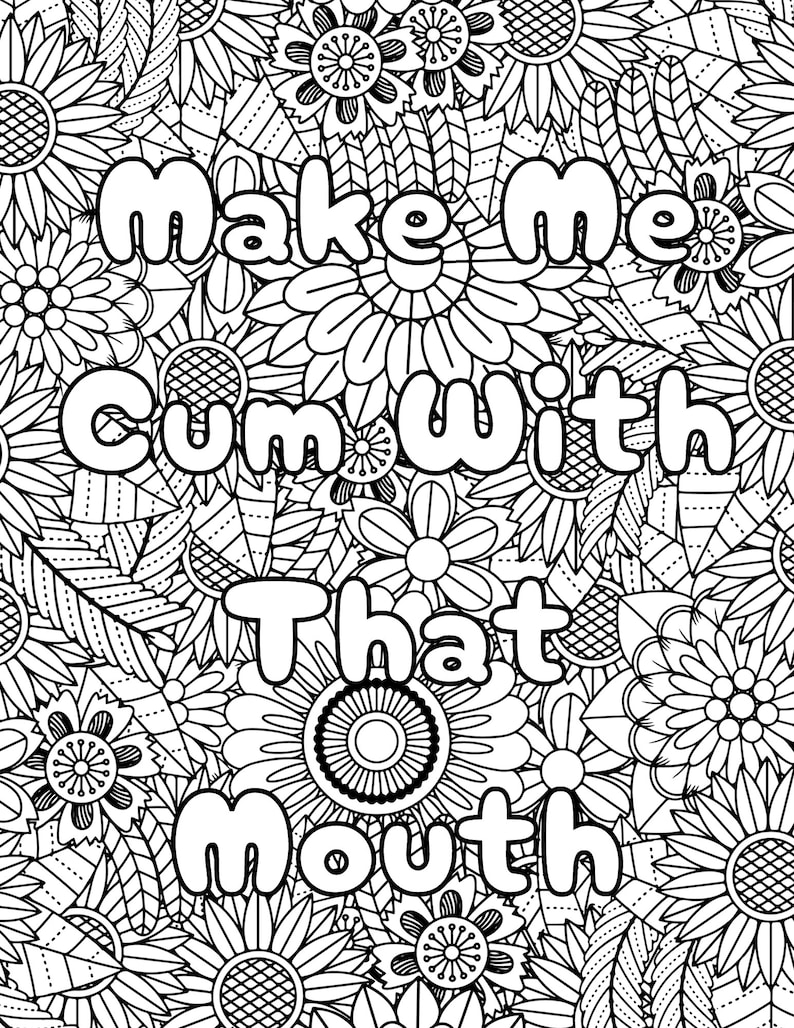 Naughty Phrases Adult Coloring Pages, Sexy Words, Vol 2 (digital ...