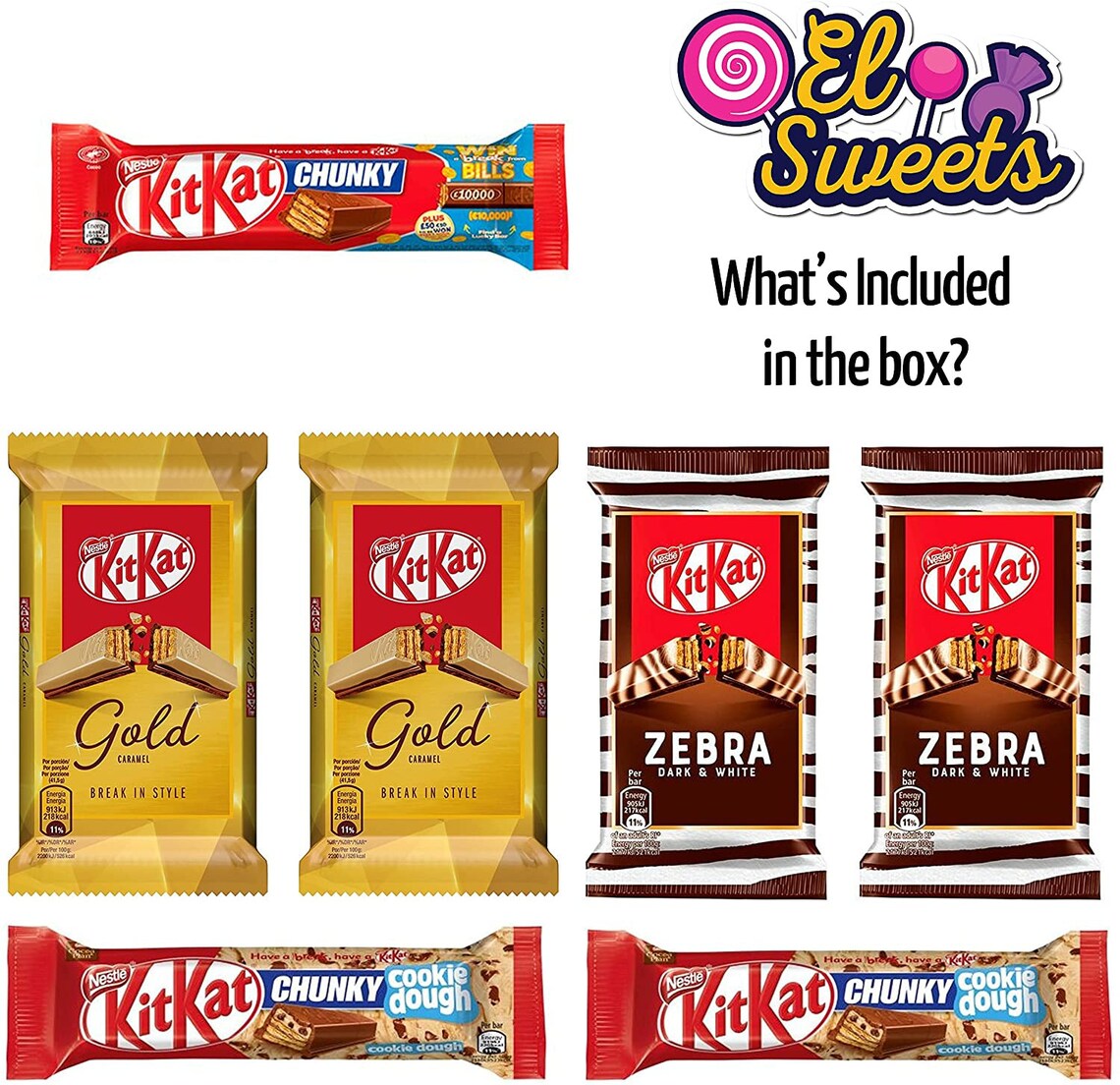 KitKat Chunky Cookie Dough Zebra Gold Original Finger Kit Kat | Etsy