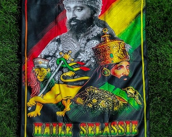 Large Haile Selassie Beach Towel - Rastafari - Crown