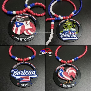 Puerto Rico Metal Necklaces - Beaded Chain