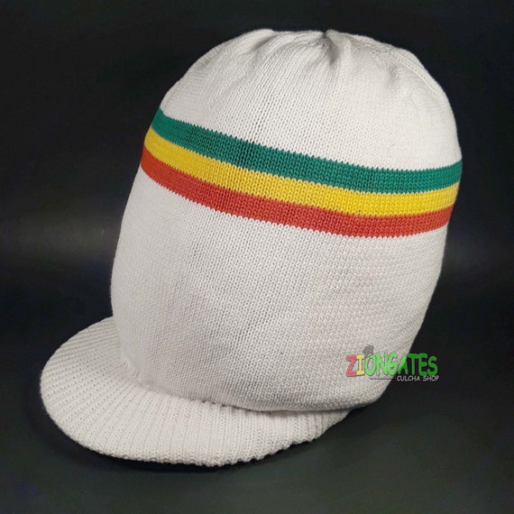 Red Yellow Green WHITE Rasta Crown Hat 