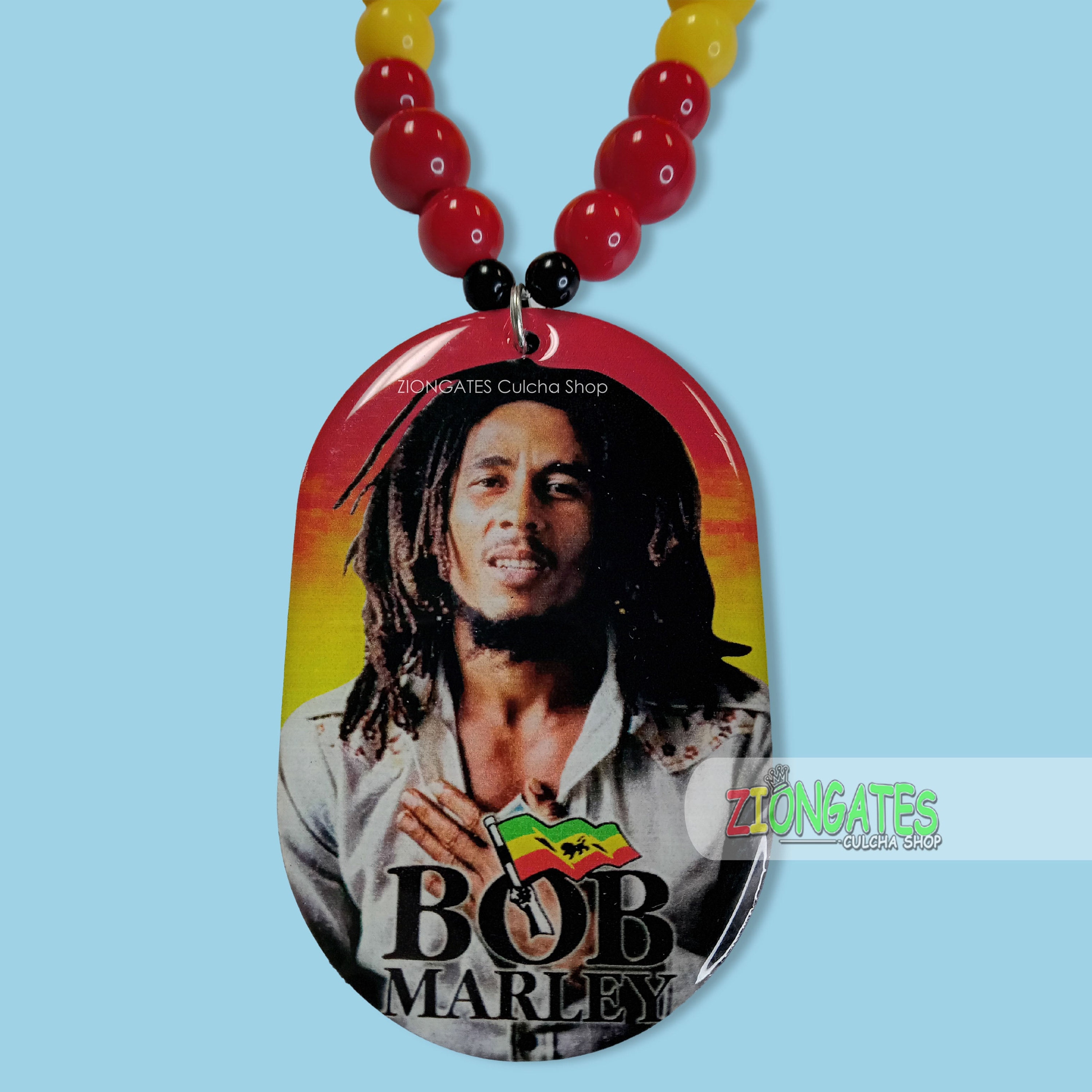 Large Bob Marley Beaded Necklaces With 3 Inch Pendant - Rasta - Etsy