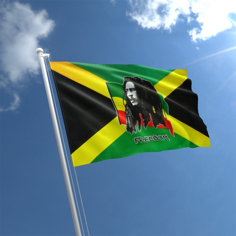 Large 3x5 Bob Marley Freedom Flag - Tapestry - Jamaica - Etsy