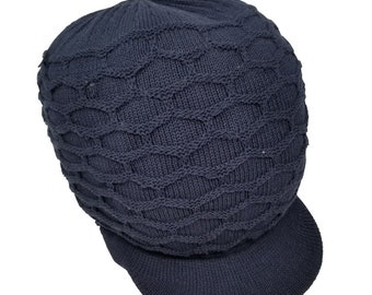 Large Navy Blue Rasta hat tam crown dreadlock beanie cap - RH020-7