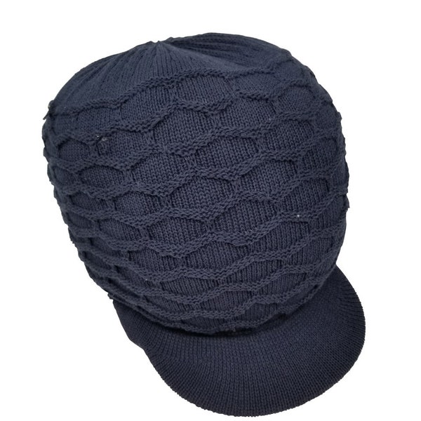 Large Navy Blue Rasta hat tam crown dreadlock beanie cap - RH020-7