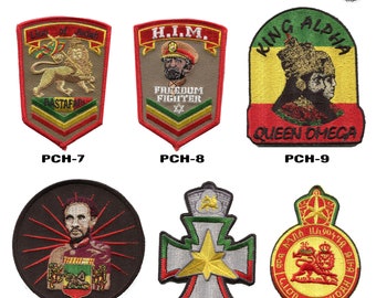 Selassie patches - Rasta iron on Patches