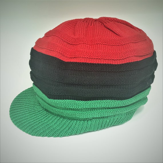 Red Black Green Rasta Hats Small for Short Dreadlocks - Dread Cap - Pan African