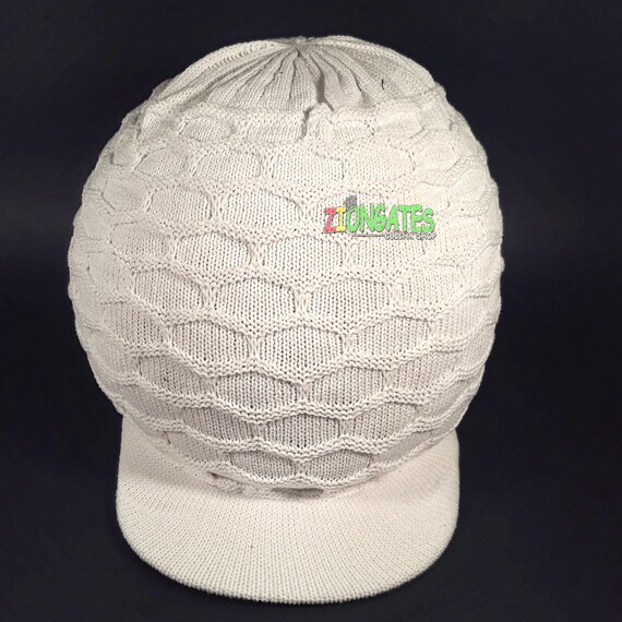 Medium White Rasta Hat Tam Crown 