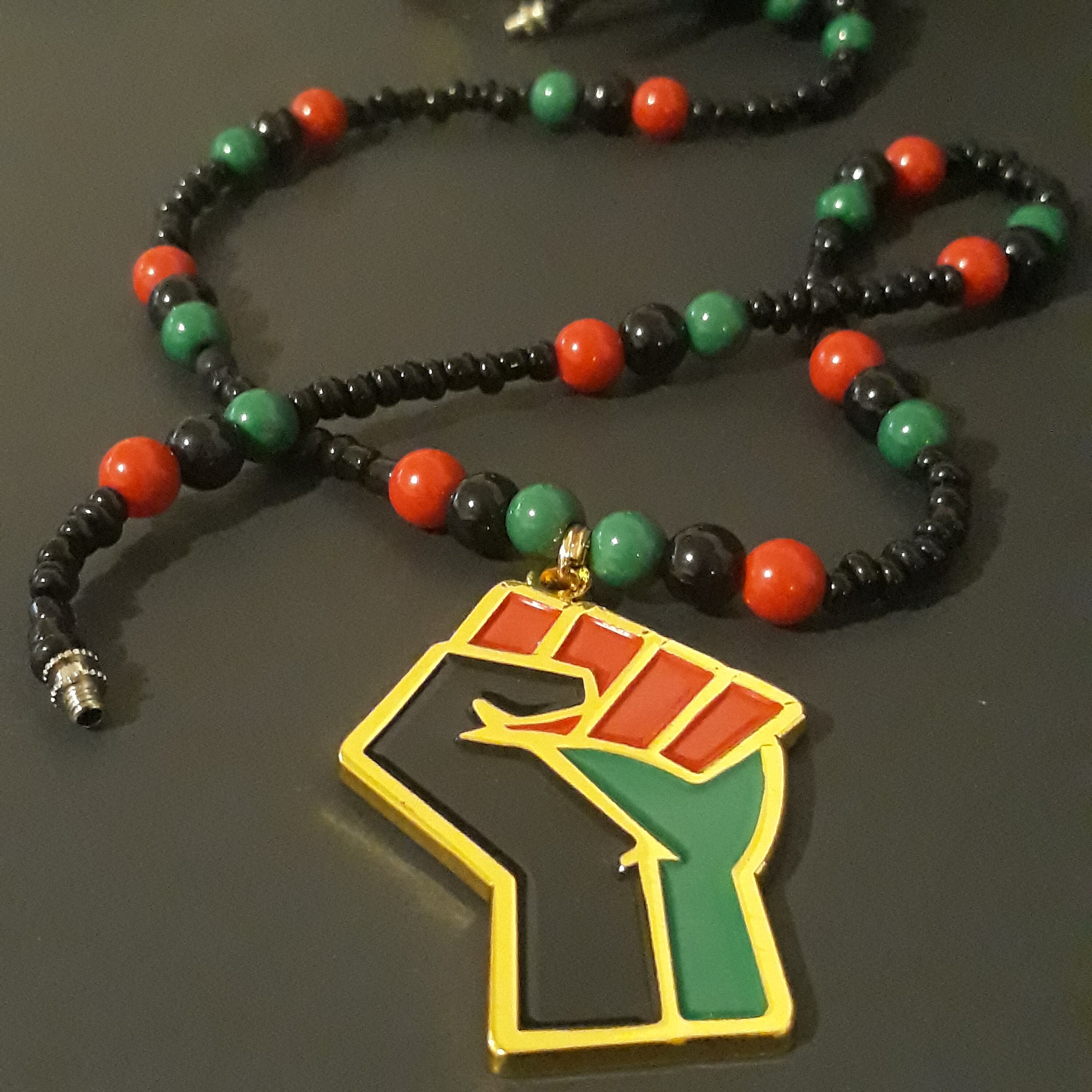 Red black hotsell green african necklace